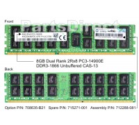 708635-B21 Модуль памяти HP 8GB (1x8GB) SDRAM DIMM