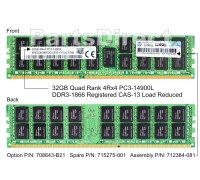 708643-B21 Модуль памяти HP 32GB (1x32GB) SDRAM LR DIMM