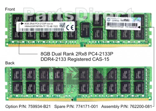 759934-B21 Модуль памяти HP 8GB (1x8GB) SDRAM DIMM