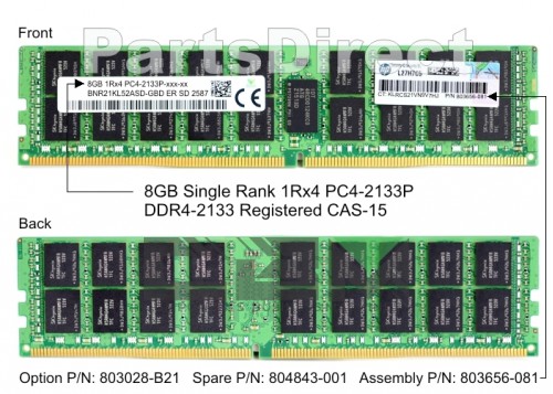 803028-B21 Модуль памяти HP 8GB (1x8GB) SDRAM DIMM